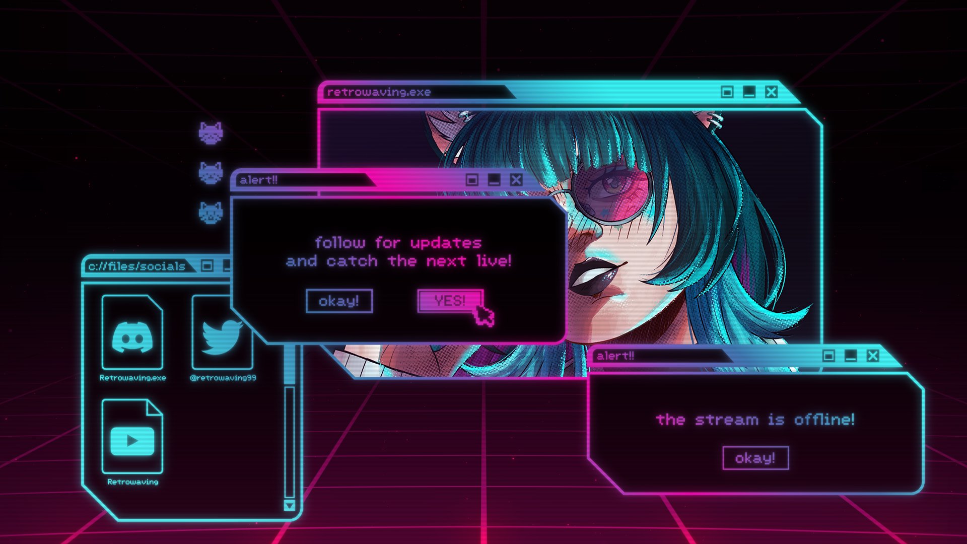Retrowaving banner