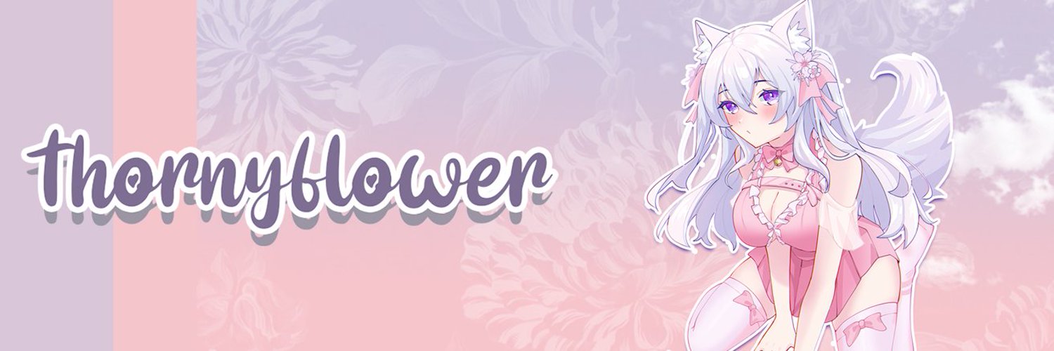 🌺Thorny🌺 cat enVtuber 🌸 banner