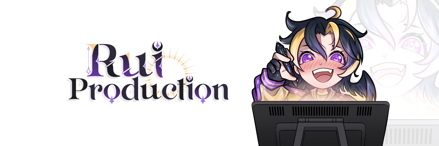 Rui Production || Vgen Artist || vtuber emotes banner